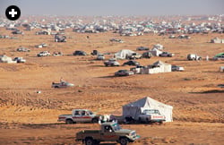 Set up to accommodate more than 160,000 participants and spectators—and some 10,000 camels—the tent city at Um al-Rughaiba covers an area half again as large as New York’s Manhattan Island.